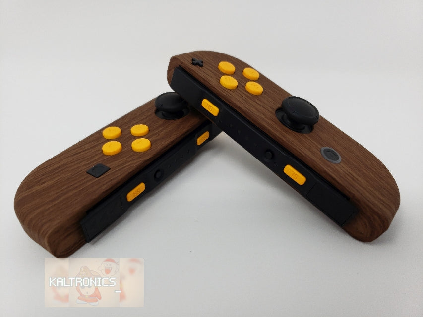 Wood Grain Soft Touch - Customizable Options - OEM Nintendo Joy-Cons