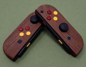 Wood Grain Soft Touch - Customizable Options - OEM Nintendo Joy-Cons