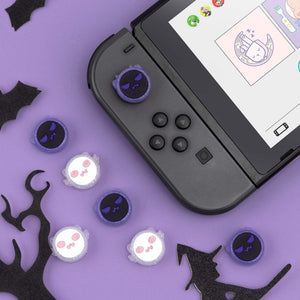 Sparkly Ghost Silver and Black -  Nintendo Switch Joy-Con Thumbcap Grips